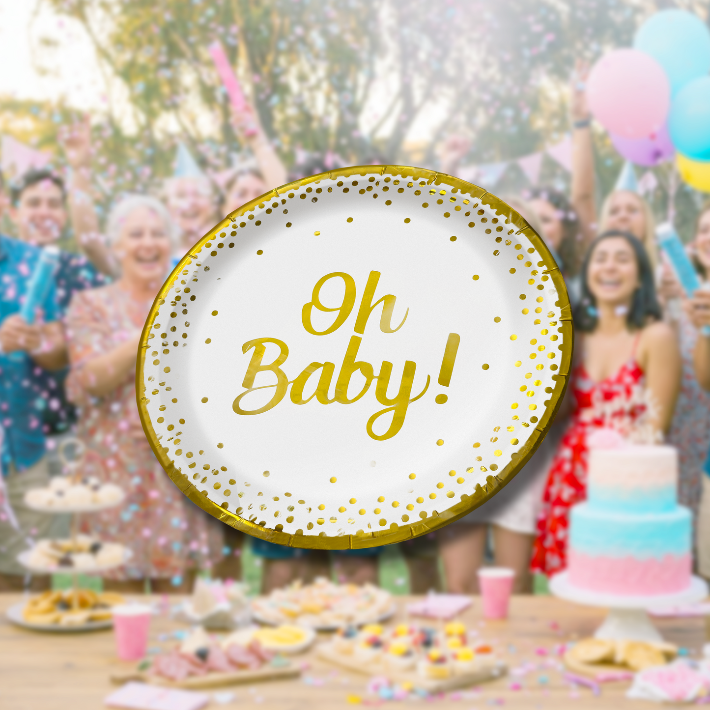 Oh Baby Gender Reveal/ Baby Shower Plates