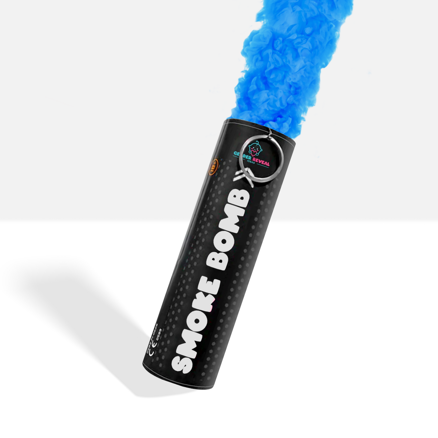 Gender Reveal Smoke Bombs releasing vibrant blue smoke for gender reveal celebrations and photo backdrops.