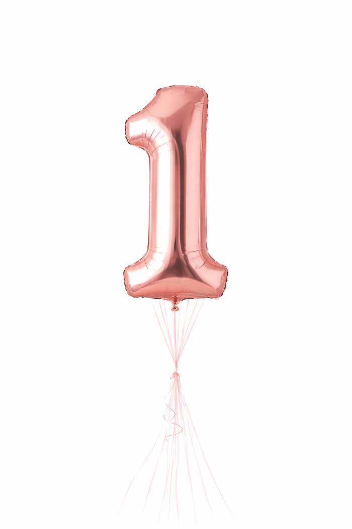 Single silver helium foil number balloon Gold Coast