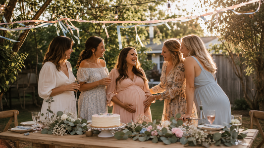 Australian backyard baby shower celebration with female friends