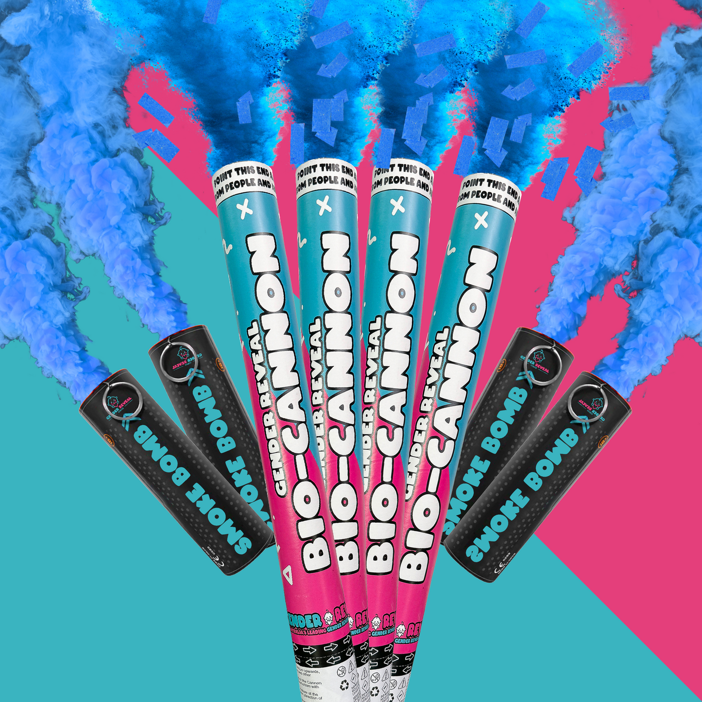 Gender Reveal - Mega Quad Smoke + Cannon Effect Bundle 🎉