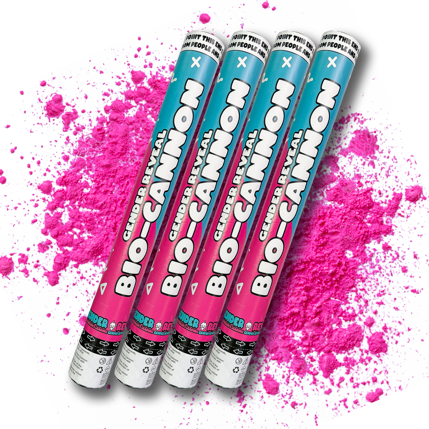 4 Pack XL BIO Confetti & Powder Cannon Bundle