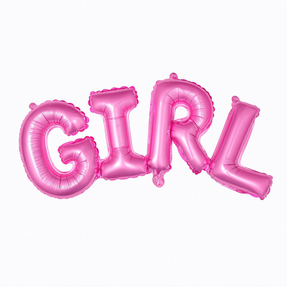 BOY/ GIRL Foil Air Fill Gender Reveal Balloons pink GIRL foil balloon for gender reveal parties and celebrations.
