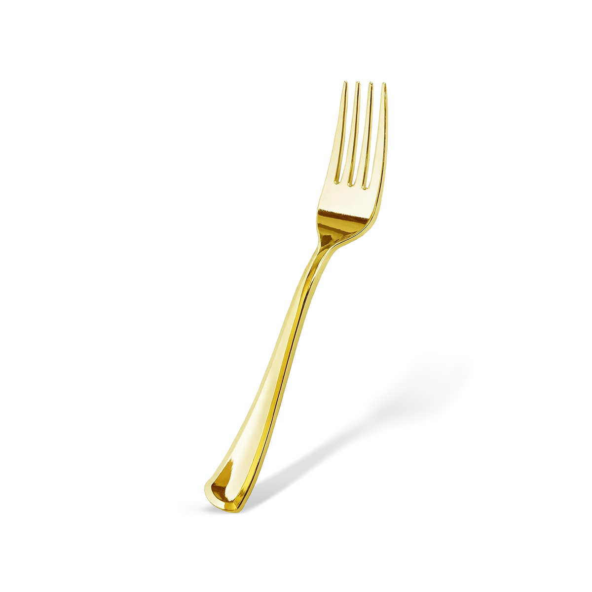 Gold Re-Usable Party Forks with elegant design, eco-friendly and perfect for stylish sustainable party setups.