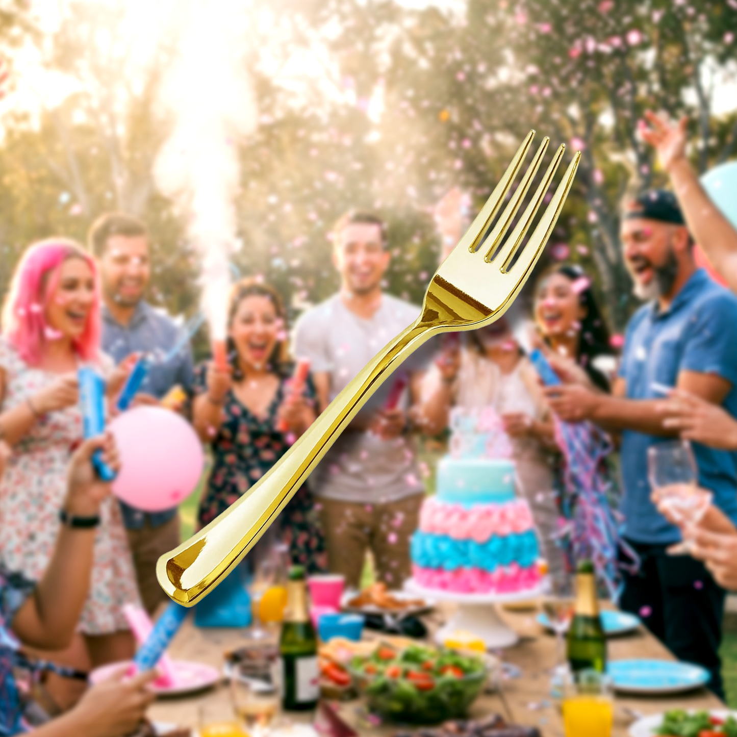 Gold Re-Usable Party Forks