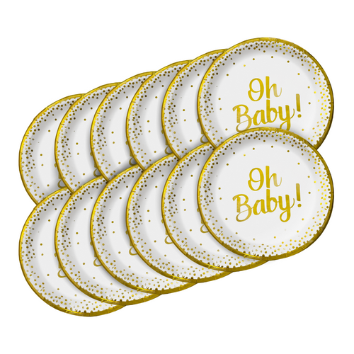 Oh Baby Gender Reveal/ Baby Shower Plates