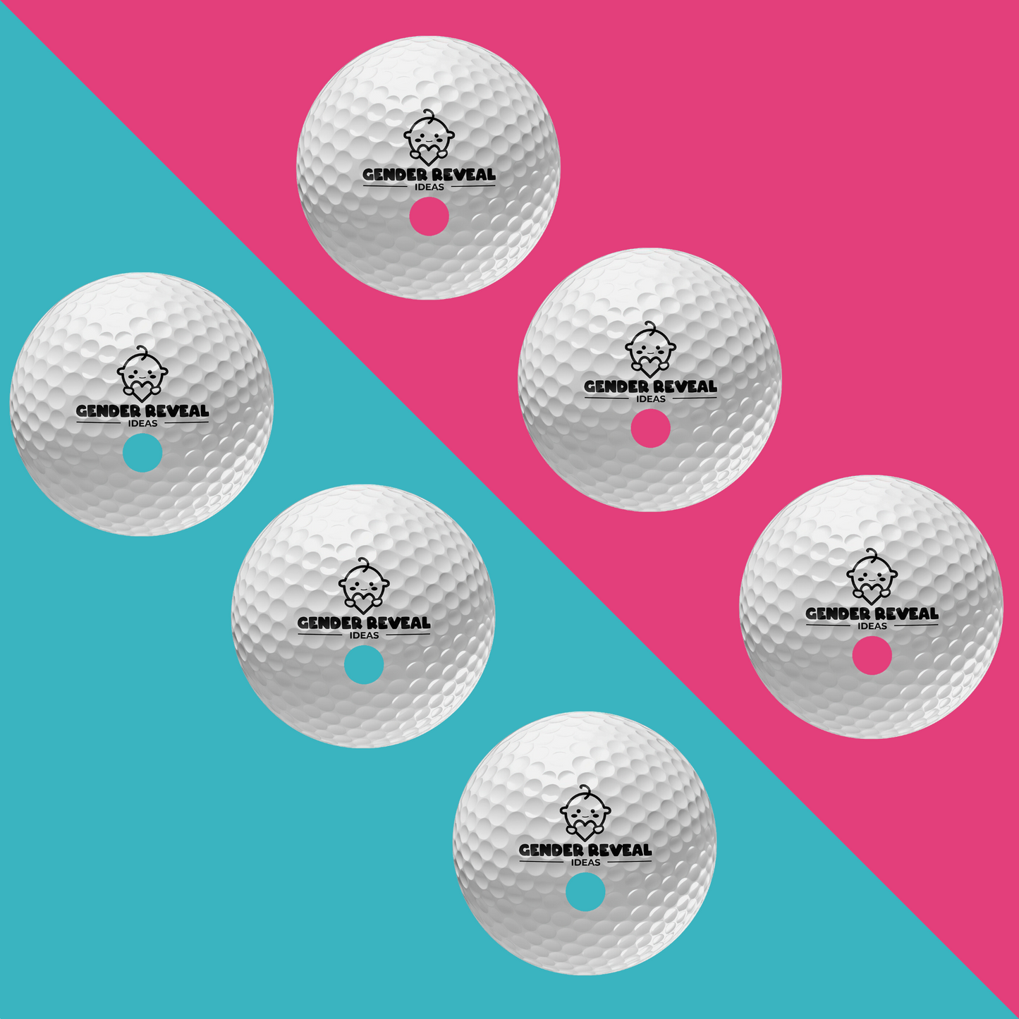 Sports Gender Reveal Golf Balls