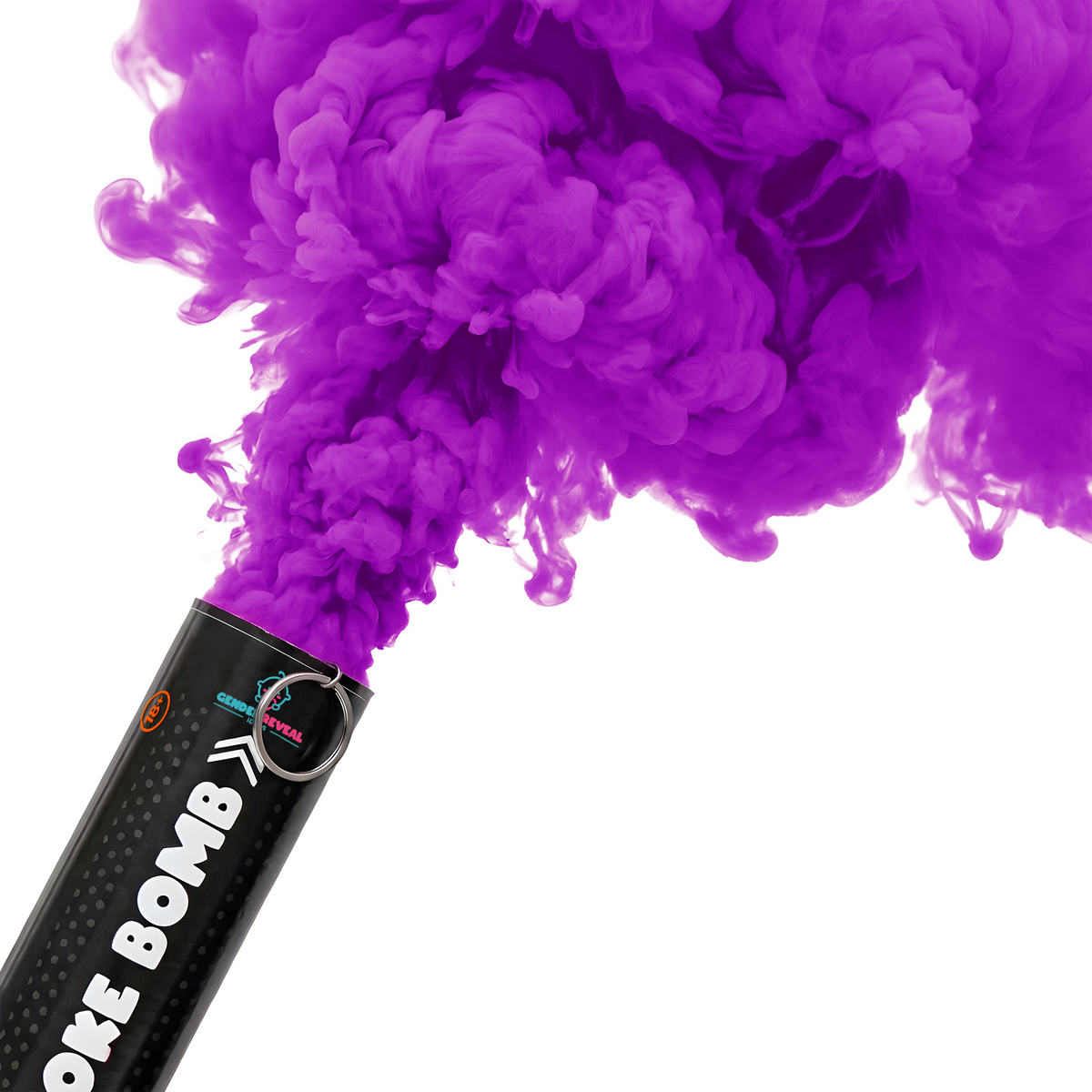 Gender reveal smoke bombs in pink and blue colors