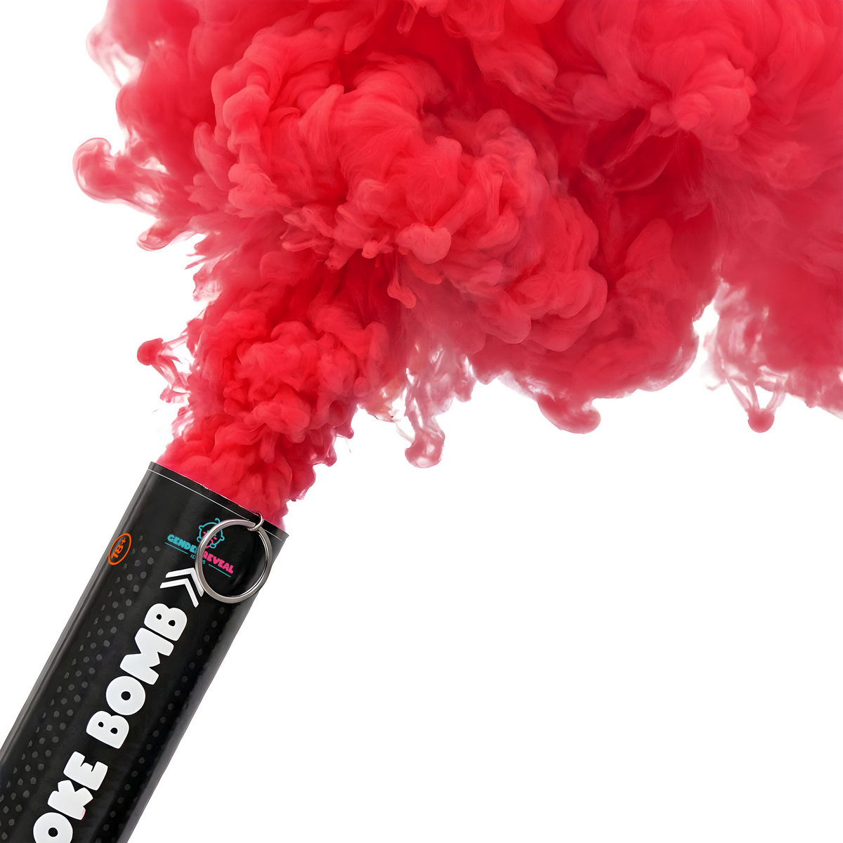 Gender reveal smoke bombs in pink and blue colors