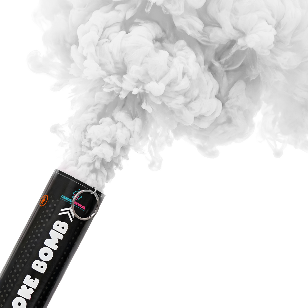 Gender reveal smoke bombs in pink and blue colors